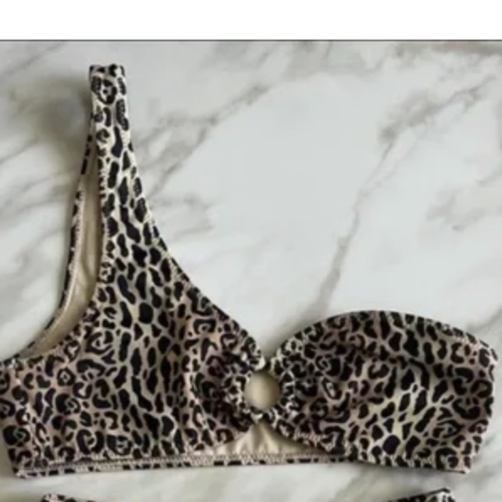 LA Hearts Cheetah Print Swim Top